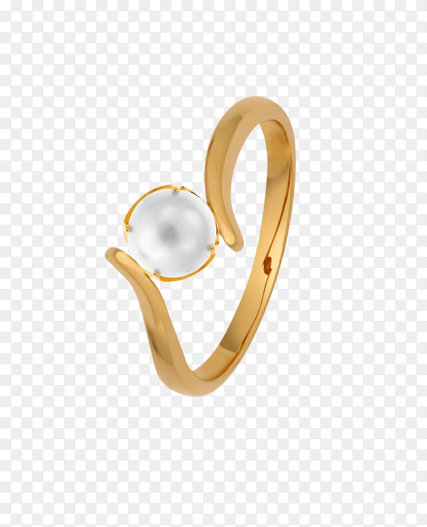 Gold wedding ring isolated on transparent background PNG