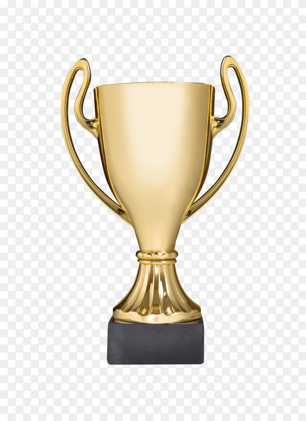 Golden trophy on transparent background PNG