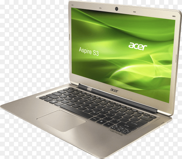 Gray laptop isolated on transparent background PNG