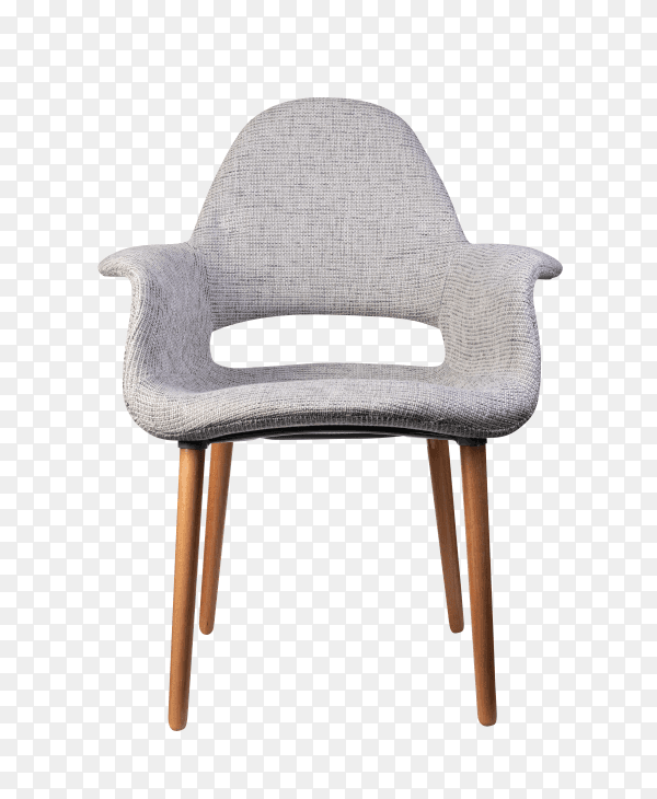 Gray modern Armchair on transparent background PNG