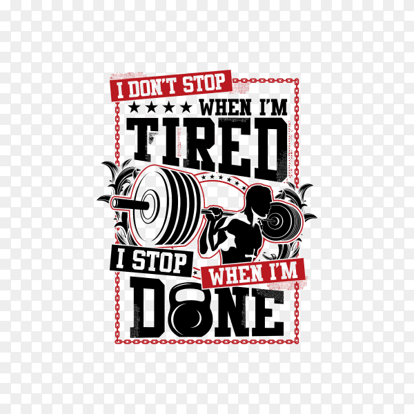Gym logo design illustration on transparent background PNG