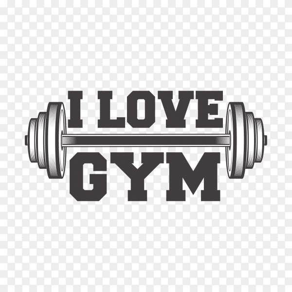 Gym logo design on transparent background PNG