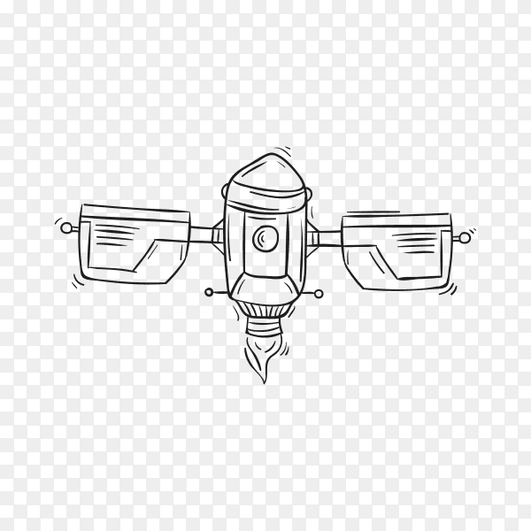 Hand Drawing rocket Space icon premium vector PNG
