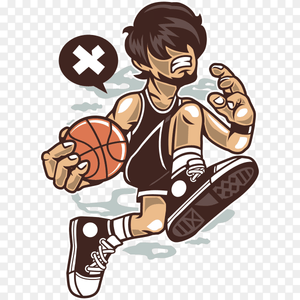 Hand drawn Basketball Player on transparent background PNG