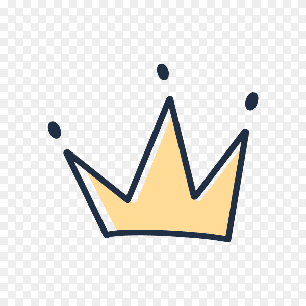Hand drawn crown icon on transparent background PNG
