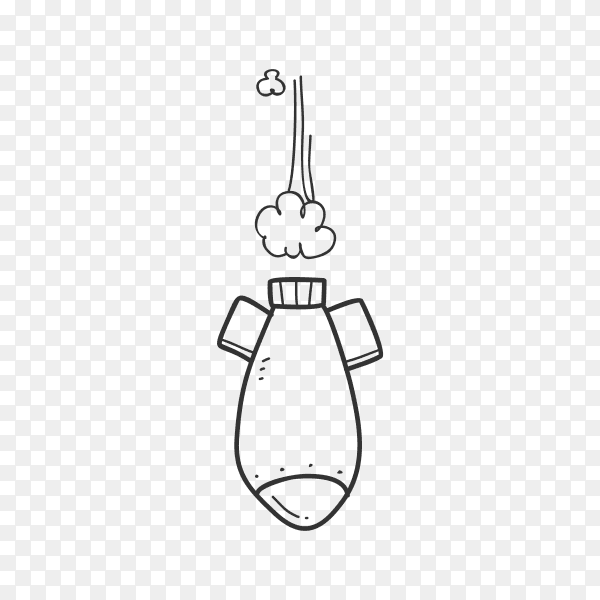 Hand drawn rocket isolated on transparent background PNG