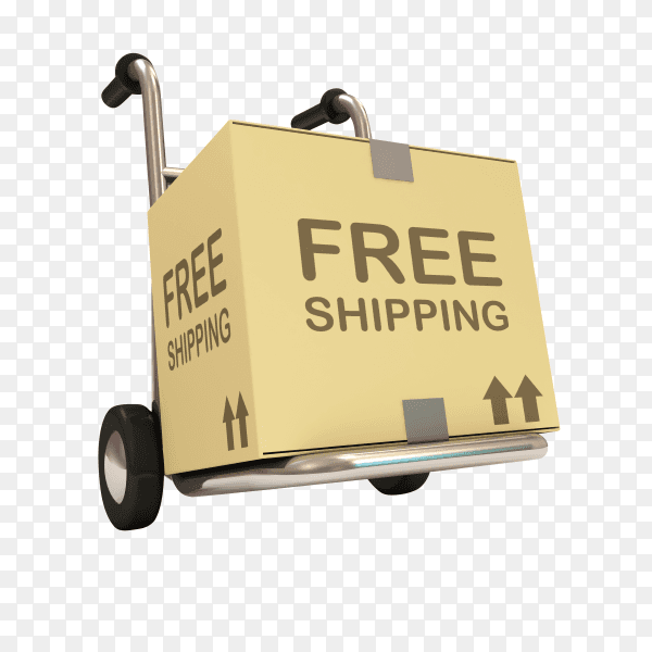Hand truck with box isolated on transparent background PNG