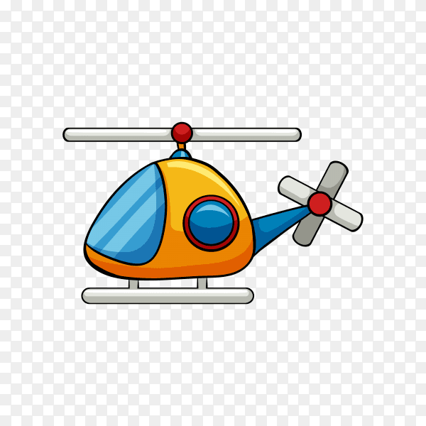 Helicopter toy flying on transparent background PNG