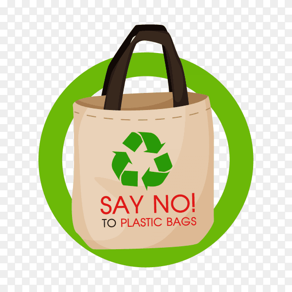 Ideas to reduce pollution Say no to plastic bag on transparent background PNG