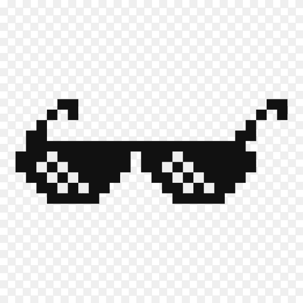 Illustration of Funny pixelated boss sunglasses on transparent background PNG