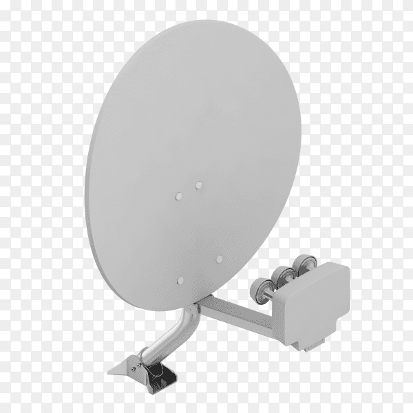 Isometric satellite dish on transparent background PNG