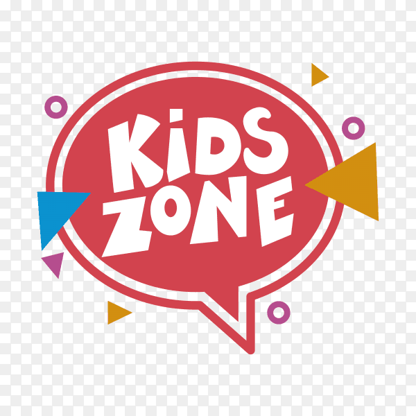 Kids zone poster design template on transparent background PNG