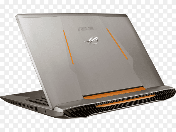 Laptop device mock-up design on transparent PNG