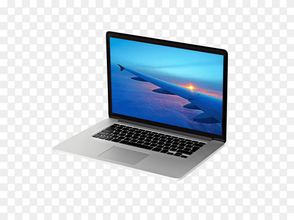 Laptop device mock-up on transparent background PNG