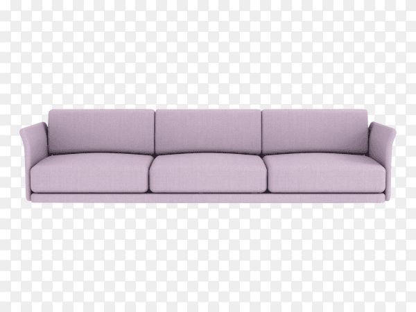 Long sofa on transparent background PNG