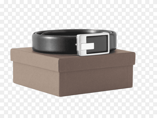 Mans black belt on transparent background PNG