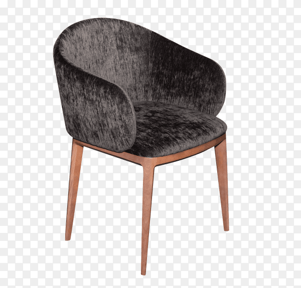 Modern brown chair isolated on transparent background PNG