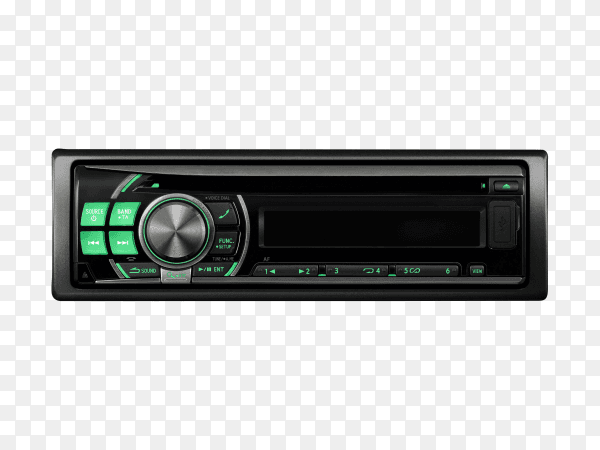 Modern car audio system on transparent background PNG
