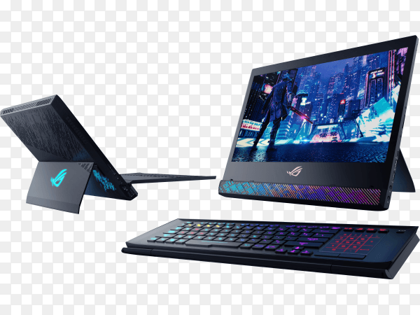 Modern computer on transparent background PNG