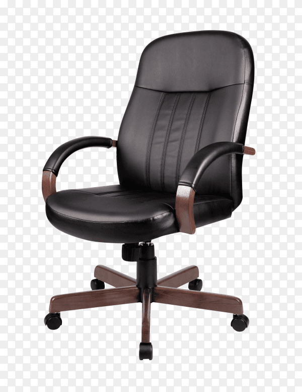 Modern office armchair isolated on transparent background PNG
