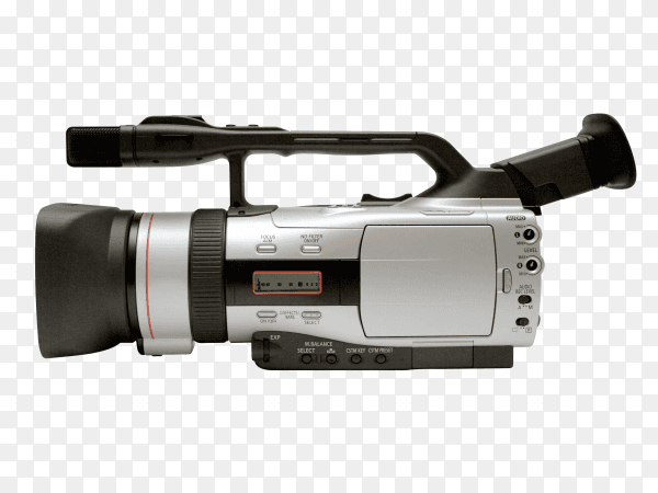 Modern video camera isolated on transparent background PNG
