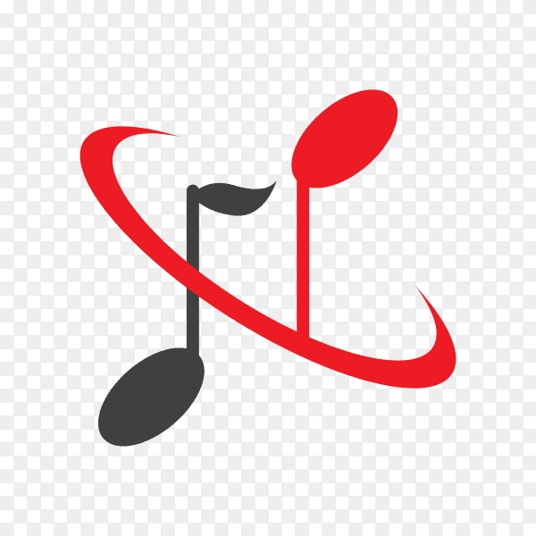 Music logo design on transparent background PNG