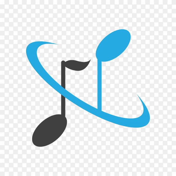 Music logo design template on transparent background PNG