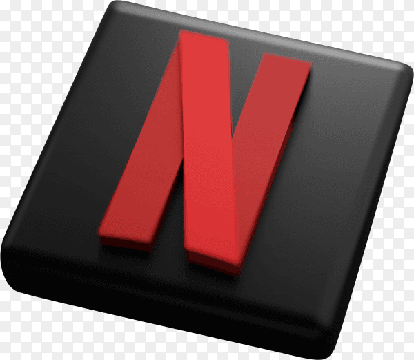 Netflix 3d rendering on transparent background PNG
