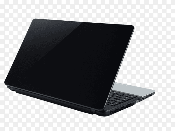 Open laptop device on transparent background PNG