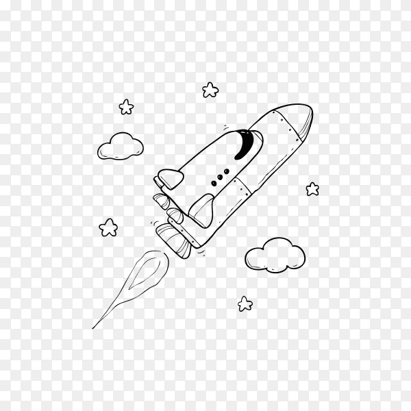 Outer Space Rocket on transparent background PNG