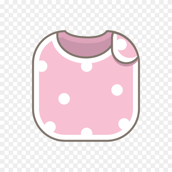 Pink baby bib illustration on transparent background PNG