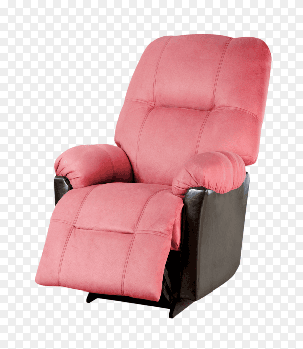 Pink modern armchair isolated on transparent background PNG