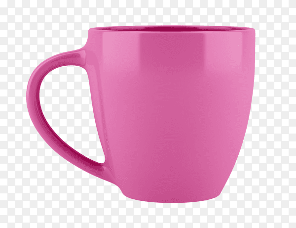 Pink mug on isolated on transparent background PNG