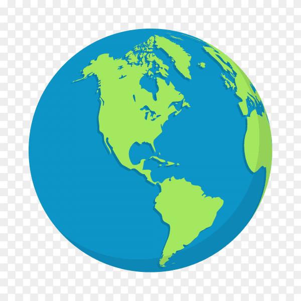Plant earth globes illustration on transparent background PNG