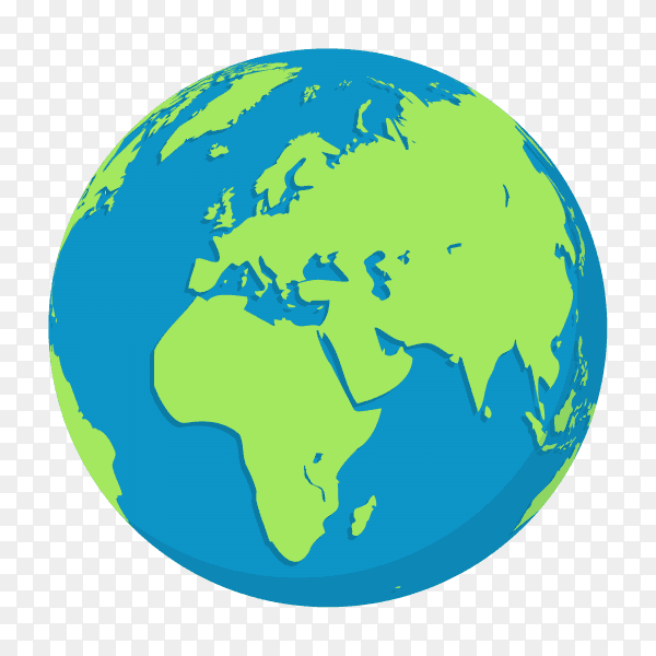 Plant earth globes on transparent background PNG