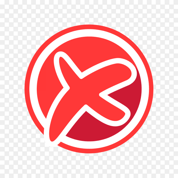 Red cross sign design on transparent background PNG