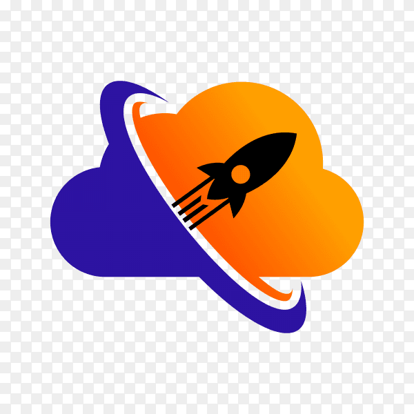 Rocket Logo Design Template illustration on transparent background PNG