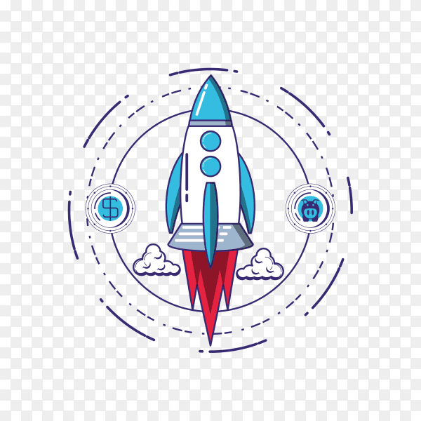 Rocket illustration on transparent background PG