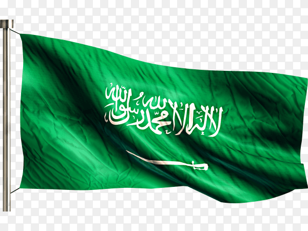 Saudi Arabia flag on transparent background PNG