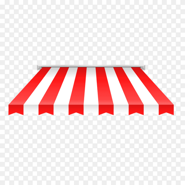 Striped awning illustration on transparent PNG