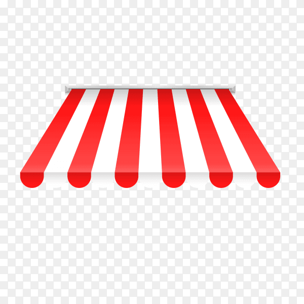 Striped awning illustration on transparent background PNG