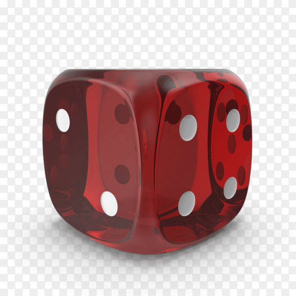The dice are red with white dots isolated on transparent background PNG