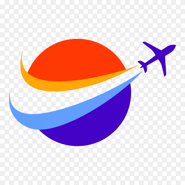 Travel agency logo design template on transparent background PNG