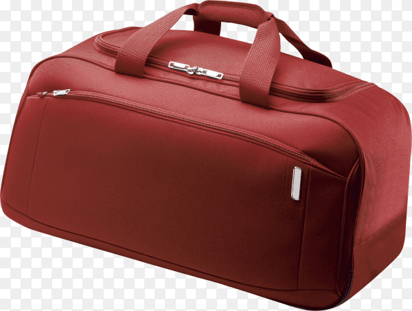 Travel bag red isolated white on transparent background PNG