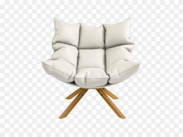 White armchair isolated on transparent background PNG