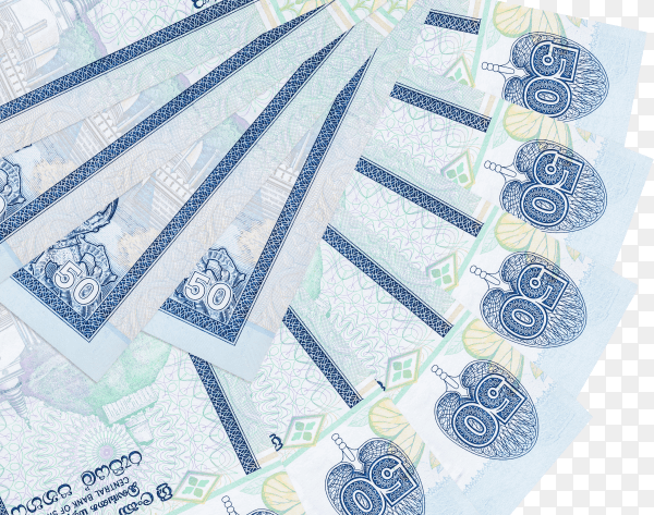 srilankan rupees banknote on transparent background PNG