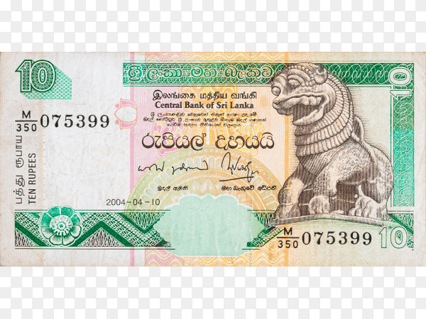 Lankan rupees money banknote on transparent PNG
