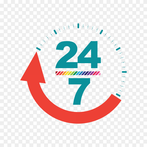 24 hours open customer service icon transparent background PNG
