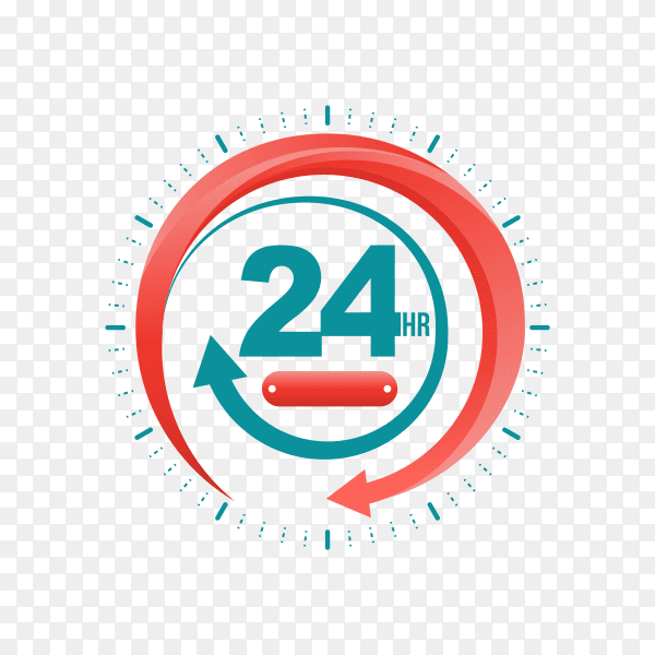 24 hours open customer service on transparent background PNG