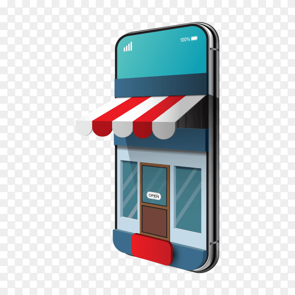 3d online shopping on websites or mobile applications concepts of marketing and digital marketing on transparent background PNG